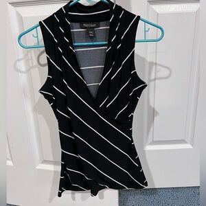 Black and white sleeveless top
